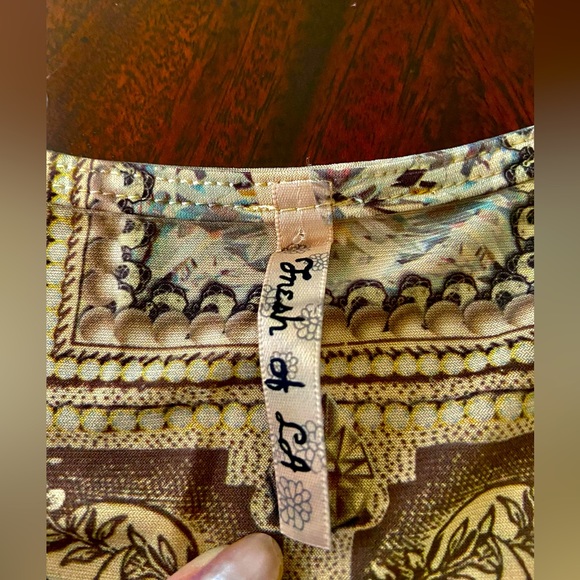 Inesh of LA Women’s LongSleeves Beige Abstract Multicolor Pattern Dress SizeM-L - Picture 2 of 4